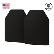 8" x 10" Mega Multi-Hit Level III+ Hard Armor Plates - Set of Two Solid Black