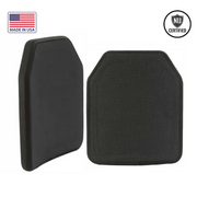 10" x 12" Mega Multi-Hit Level III+ Hard Armor Plates - Set of Two Solid Black